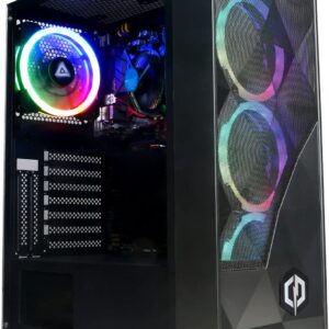 CYBERPOWERPC Regiment Gaming-PC – AMD Ryzen 5 4600G with Radeon Graphics, 8GB RAM, 500GB NVMe SSD, 450W PSU, Windows 11, Eurus RGB