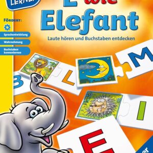 Ravensburger 24951 – E wie Elefant – Spielen und Lernen für Kinder, Lernspiel für Kinder von 5-7 Jahren, Spielend Neues Lernen für 1-4 Spieler