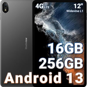 Blackview Tab18 Top Tablet 12 Zoll [2024], 16GB RAM +256GB ROM (1TB TF), Android 13, Helio G99 Octa-Core Gaming, 8800mAh Akku 33W, 2.4K Display, 16MP+8MP, 4G LTE+5G WiFi, Widevine L1