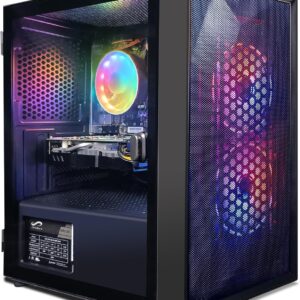 Gaming PC-RX 550 4G GDDR5, Core i5 3.3-3.7GHz-16G RAM, 512G SSD, 600 M WLAN, BT 5.0, RGB Lüfter x 2, W10H64-Gaming Computer Tower-für Gamer und Streaming