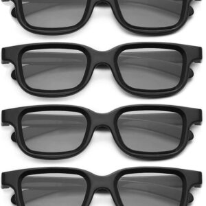 Tagtight 4 Teilige Polarisierte Passive 3D-Brille, 3D Brille für Cinema IMIX-Bildschirm, 3D TV, PC-Spiele oder RealD, Video,