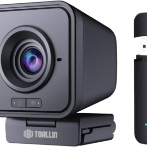 TOALLIN Kabellose Webcam für PC, 1080P Full HD Wireless Webcam, integriertes Mikrofon mit Geräuschunterdrückung, kabellose Computerkamera für Videokonferenzen/Live-Streaming/Online-Videoanrufe