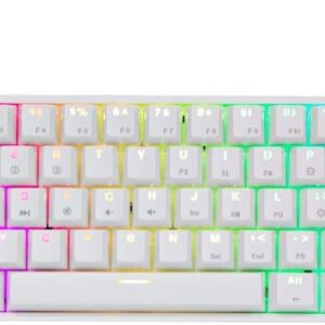 EPOMAKER SKYLOONG GK61 SK61 Gaming Tastatur, 60% optische Tastatur mit 1ms Latenzzeit, Shine-Through RGB Backlight, Hot-Swap-fähig & Programmierbar für Win/MAC (Weiß, Gateron Optical Black)