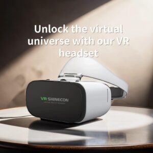 VR SHINECON 3D-VR-Headset für iPhone und Android-Handys – Virtual-Reality-Brillenset, kompatibel mit iPhone und Android mit 4,7–6,7 Zoll (11,9–17 cm)