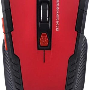 PUSOKEI Wireless Optical Gaming Mouse für PC-800dpi / 1200DPI Einstellbare, Wireless Game Mouse 2,4 GHz Game Mouse mit 6 Tasten, kein Code erforderlich, Plug-and-Play(rot)