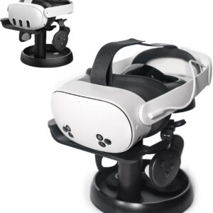AMVR Stand Holder Kompatibel mit Quest 3s/Quest 3/Quest 2/Pico 4/Vision Pro/für PSVR 2 – Universal VR Headset Display Dock, Stabile Halterung Lagerung Runde Basis, Mount installieren einfach
