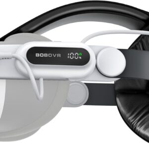 BOBOVR E3 Pro Strap mit Akku Zubehör, Kompatibel mit Meta Quest3/3S,10000 mAh Hot Swap Fähiger Schnellladeakku und 3.5mm Audioerweiterung