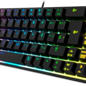 KROM KALISTA – Regenbogen RGB-Membran-Gaming-Tastatur, 62% Format, Gaming-Modus, N-19 Anti-Ghosting, Windows – Mac, englisches Layout, Schwarz