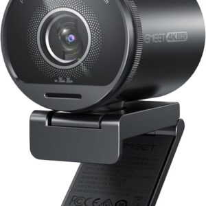 EMEET S800 4K Webcam Mit 2 Mikrofonen, Rauschunterdrückung, 73° Sichtfeld, Lichtkorrektur, Datenschutzabdeckung, 1080p@60FPS HDR für Live-Streaming, Gaming, Zoom