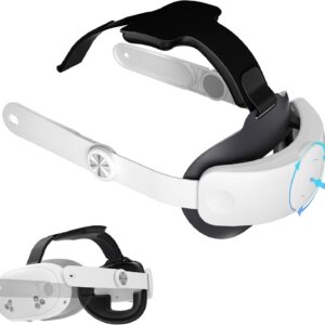 ALAFLY Upgraded Elite Strap Kompatibel mit Oculus/Meta Quest 3S / Quest 3, EIN-klick-Auslösung und Einziehen Head Strap, Verbesserten Komfort und Spieleintauchen VR Zubehör Kopfband