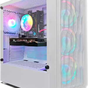 STGsivir Gaming PC, Intel Core i5-9400F bis zu 4.1 GHz, AMD Radeon RX 580 8GB GDDR5, 16GB DDR4 RAM, 1TB SSD, 600M WLAN, BT 5.0, RGB Lüfter x 4, Windows 11, Gamer PC Computer Desktop