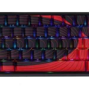 EPOMAKER Aula WIN60 HE 60% Verkabelte Magnettastatur mit Einstellbarer Betätigung, 8000 Hz Polling Rate, Hall-Effekt-Schalter, Hot-Swap, für FPS-Spiele (Rot Topografisch)