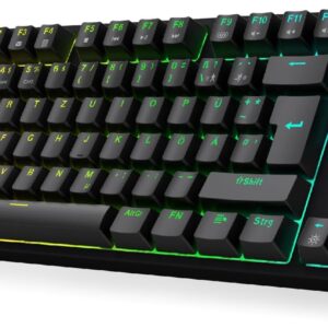 CIY X77 Mechanische Gaming Tastatur丨88 Tastaten QWERTZ Layout丨Programmierbare RGB丨Drei höhenverstellbar丨Typ-C-Kabel丨Hot-Swap-fähige Tastatur für Win/Mac (Gray+Braun Schalter) (Gray Braun Schalter)