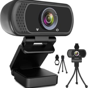 ToLuLu Webcam HD 1080p Webkamera, USB PC Computer Webcam mit Mikrofon, Laptop Desktop Full HD Kamera Video 110-Grad-Breitbild, Pro Streaming Webcam zum Aufzeichnen, Anrufen, Konferenzen, Spielen