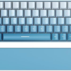 Blau Handgelenkauflage Zum 60% Mini Kompakt Mechanische Wireless Bluetooth 5.1 Beleuchtet Gaming PC Tastatur Ergonomisch Memory Foam Faux Leder Wrist Rest Anti Skid Gummi Basis Weich Für Game Office