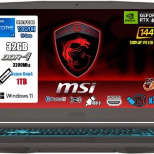 MSI Thin 15 PC Gaming, Notebook Gaming I7-13620H, 32 GB RAM, 1TB SSD, 15,6 Zoll FHD 144Hz IPS, GeForce RTX 4050 (6GB GDDR6), Win 11 Home, beleuchtete Tastatur, Laptop, Gaming Superior