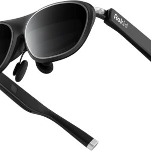 Rokid Max 2 AR Brille Schwarz, 215″ Micro-OLED Display, Myopia Adjustable (0-600D), 120Hz, 50° FOV und 600nits Leuchtdichte, kompatibel mit Android und PC/ROG/Steam