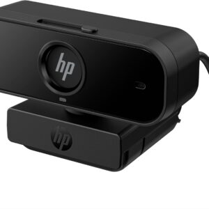 HP 430 Webcam FHD 1080p, Autofokus, 360° Rotation, Sichtfeld bis zu 85°, Doppelmikrofon mit Rauschunterdrückung, Zoom-kompatibel, Sichtschutz, schwarz