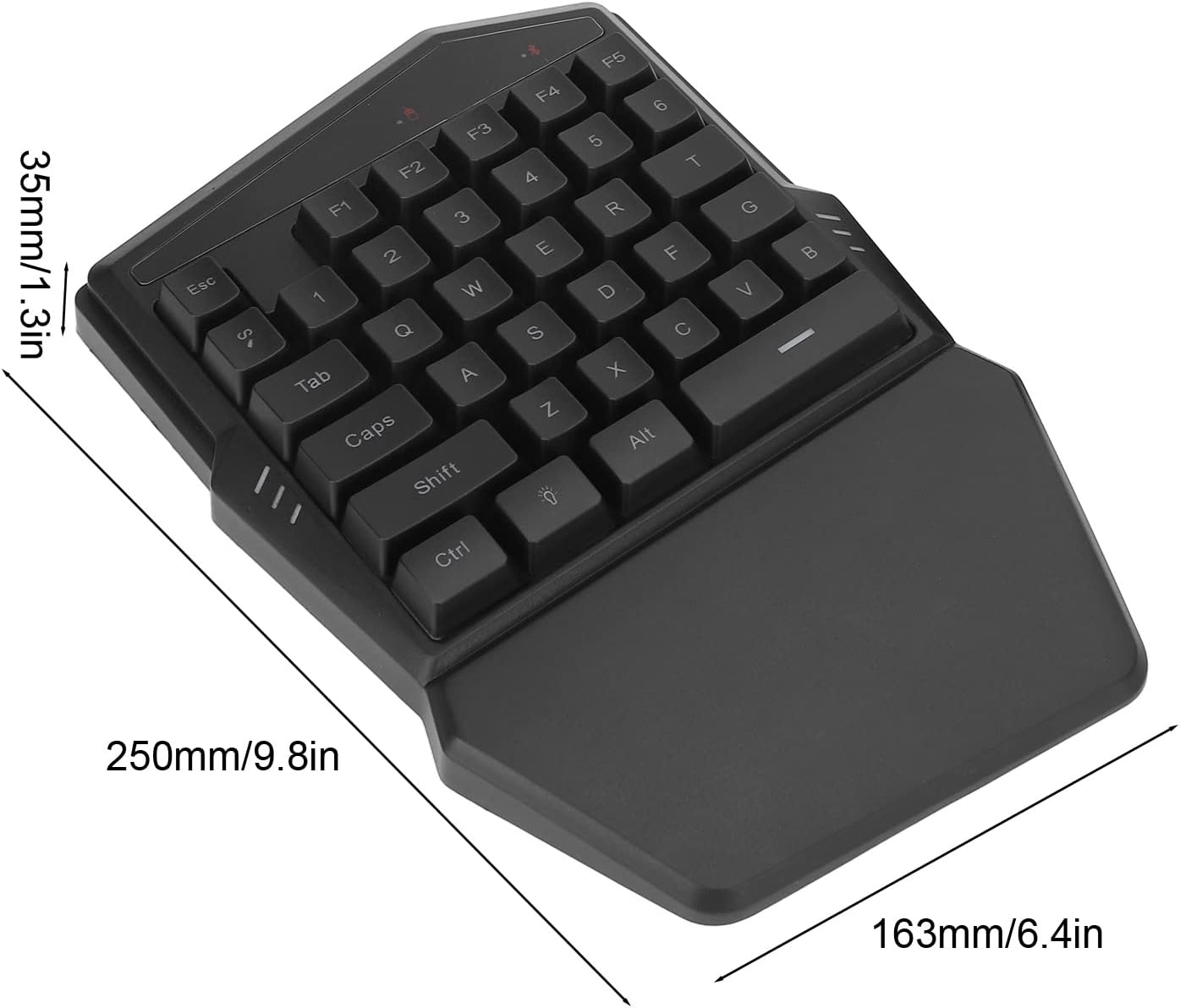 ciciglow Einhand-Gaming-Tastatur und Maus-Kombination, RGB-Hintergrundbeleuchtung, 35 Tasten, Mechanische -Gaming-Tastatur mit Handballenauflage für Android-Telefone, Tablets – Bild 9