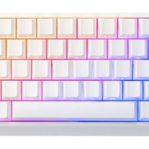 YUNZII MADLIONS MAD68 HE Rapid Trigger Wired Magnetic Mechanical Gaming Keyboard 60% Hall Effect Switches Adjustable Actuation, PBT Keycaps RGB,8K Polling Rate (White, Magnetic Amber Pro Switch)