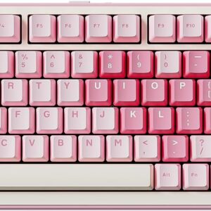 YUNZII B75 PRO Drahtlose Mechanische Tastatur, 75% Gaming Tastatur Dichtung Hot Swap Custom mit Knopf, Vorgeschmierte Schalter RGB, Tri-Mode(Pink, Milk Switch)
