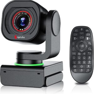 Angetube 4K Webcam mit Gestensteuerung, AI-Tracking,USB 3.0 PTZ Streaming PC Kamera mit Dual NR-Mikrofonen, TOF Autofokus, 1080P 60FPS, HDR, für PC/Mac/Laptop, Meetings/Streaming/Videoanrufe