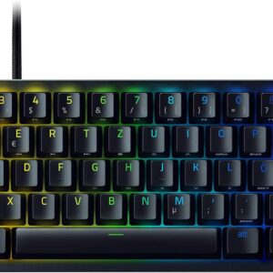 Razer Huntsman Mini (Red Switch) – Kompakte 60% Gaming Tastatur (Lineare Optisch-Mechanische Switches, Doubleshot PBT-Tastenkappen, Abnehmbares USB-C Kabel) QWERTZ DE-Layout | Schwarz