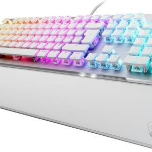 Turtle Beach Vulcan II Gaming-Tastatur, mechanische Schalter Titan II, Tasten mit RGB-Hintergrundbeleuchtung, abnehmbare Handgelenkauflage, WeiĂ, AZERTY