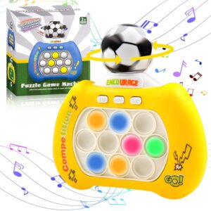 Puzzle Pop-It Spiel,2024 Neu Quick Pop-It,Dekompressionsdurchbruch-Puzzle-Spielmaschine,Elektronischer Whack Mole Spiel,Pop-It Pro Light Up Game,Pop It Fidget Spielzeug (Gelb)