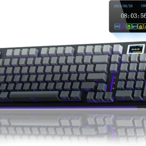 AULA S98 Pro Gaming Tastatur Mechanisch,3 Modi Mechanische Tastatur Kabellos mit Bildschirm,Knopf,Gasket Struktur,Hot-Swap-fähige Custom Keyboard,Wireless Gaming Keyboard RGB,QWERTY (Schwarz)