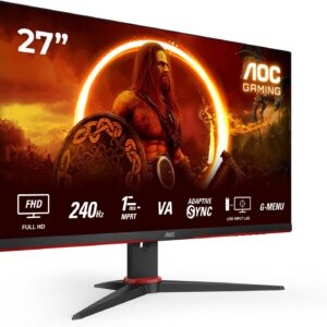 AOC Gaming 27G2ZNE – 27 Zoll Full HD Monitor, 240 Hz, 0,5 ms MPRT, FreeSync Prem. (1920×1080, HDMI 1.4, DisplayPort 1.2) schwarz/rot
