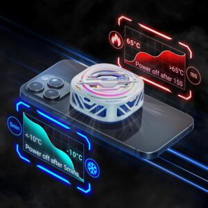 Black Shark Magnetischer Handy-Kühler, RGB-Ventilator, tragbarer Leichter Handy-Kühlventilator Gaming, Telefon-Heizkörper mit größerem Kühlbereich für Handy/Tablet/iPad (weiß)