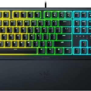 Razer Ornata V3 – Flache Mecha-Membran-Tastatur mit Chroma RGB (Medientasten, voll programmierbar) Nordic-Layout, Schwarz, Schwarz
