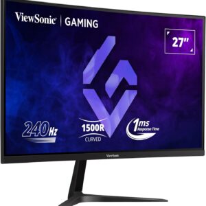 Viewsonic VX2719-PC-MHD 68,6 cm (27 Zoll) Curved Gaming Monitor (Full-HD, Adaptive Sync, 1 ms, 240 Hz, HDMI, DP, geringer Input Lag, Lautsprecher) Schwarz