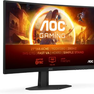 AOC Gaming C27G4ZXED – 27 Zoll Full HD Curved Monitor, 280 Hz, 1ms, HDR10, FreeSync Premium (1920×1080, HDMI, DisplayPort) schwarz/grau