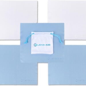 5er Set Mikrofaser-Reinigungstücher in praktischem Aufbewahrungsbeutel: Mikrofasertuch für Kamera Objektiv, Filter, Display, Notebook, Smartphone und als Brillen-Putztuch für eine gründliche Reinigung