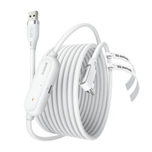 AMVR Link Kabel mit Ladeanschluss 5m(16Ft) Kompatibel mit Quest 3/Meta Quest 3S, Pico 4 Ultra Zubehör, PC/SteamVR Headset Zubehör High Speed 5Gbps USB 3.0 to USB-C VR Ladekabel