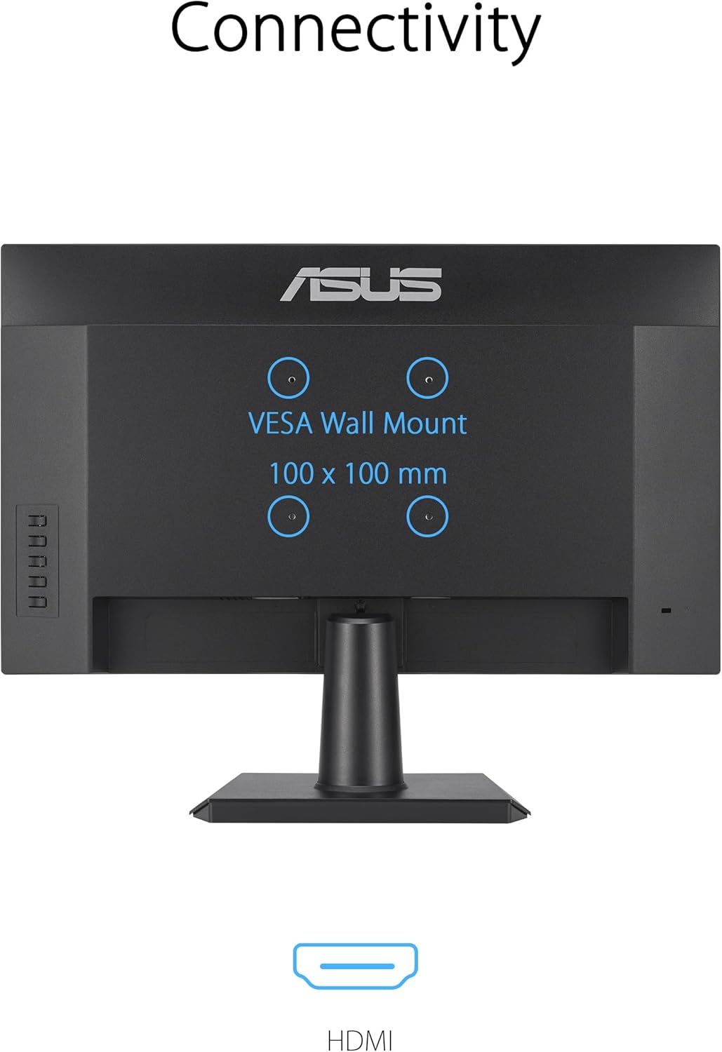 ASUS Eye Care VA24EHF - 24 Zoll Full HD Monitor - Rahmenlos, Flicker-Free, Blaulichtfilter, Adaptive-Sync - 1ms MPRT, 100 Hz, 16:9 IPS Panel, 1920x1080 - HDMI, Schwarz – Bild 6