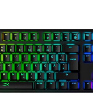 HyperX Alloy Origins Mechanical Kabelgebunden Gaming-Tastatur Deutsch, QWERTZ Schwarz Abnehmbares Ka