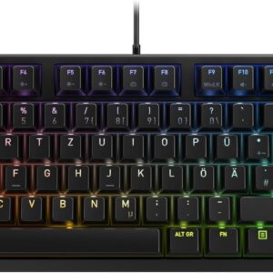 CHERRY G80-3000N RGB TKL, Deutsches Layout, QWERTZ Tastatur, kabelgebundene Tastatur, mechanische Gamingtastatur, MX Silent RED SWITCHES, Schwarz