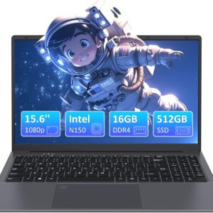 Auusda Laptop, Fingerprint Reader, Notebook 15.6 Zoll, 16 GB DDR4, 512GB SSD Notebook-Computer,Celeron N150 (bis zu 3,60 GHz),Leichter Laptop mit WLAN,Backlight Keyboard,HDMI,USB-C,for Gaming Laptop