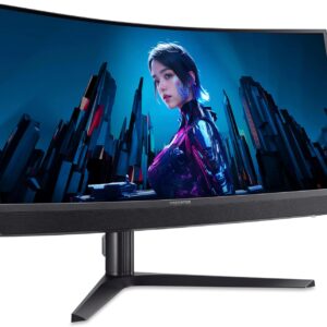 Acer Predator X34V3 Gaming Monitor 34 Inch (86 cm Screen) UWQHD, VA, 180Hz DP/Type-C, 100Hz HDMI, 1ms(GTG), DP 1.4, 2xHDMI 2.0, Type-C 90W, USB HUB, Curved, Height-Adjustable, FreeSync Premium