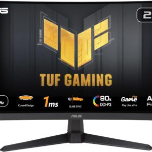 ASUS TUF Gaming VG27VQ3B – 27 Zoll Full HD Curved Monitor – 180 Hz, 1ms GtG, FreeSync, AdaptiveSync, ELMB Sync – Fast-VA Panel, 16:9, 1920×1080, DisplayPort, HDMI, Speaker