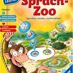 Ravensburger 24945 – Der verdrehte Sprach-Zoo – Spielen und Lernen für Kinder, Lernspiel für Kinder von 4-7 Jahren, Spielend Neues Lernen für 2-4 Spieler