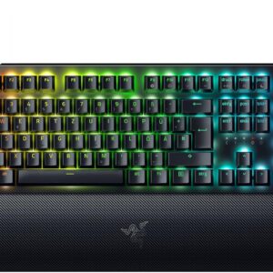 Razer BlackWidow V4 (Green Switch) – Mechanische Gaming-Tastatur – Razer Snap Tap (Mechanische Clicky Switches, 6 Makro-Tasten, Doubleshot-ABS-Tastenkappen, RGB Chroma) QWERTZ DE-Layout | Schwarz