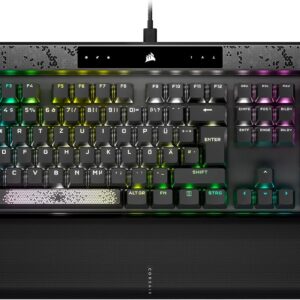 CORSAIR K70 MAX RGB Magnetisch-Mechanische Kabelgebundene Gaming-Tastatur – MGX Einstellbare Schalter, SOCD und Rapid Trigger, PBT Double-Shot-Tastenkappen, Schalldämpfung, 8000Hz, QWERTZ DE – Grau