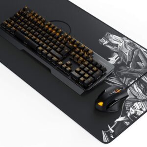 TITANWOLF Gaming Set – mechanische Tastatur ALUMAR MMO 10800dpi Gaming Maus Specialist XXL Mauspad – Mechanical Keyboard – Anti-Ghosting – LED Backlight – 19 Lichtmodi – Makro-Modus