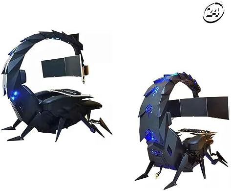 Gaming-Stuhl, verstellbarer drehbarer bionischer E-Sportstuhl, hoher Komfort-Design, integrierte Computer-Raumkapsel mit LED-Unterstützung für 5 Bildschirme – Bild 3