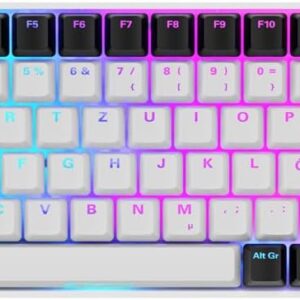 Sharkoon Skiller SGK50 S3 Weiß, RGB Gaming Keyboard, Gateron Red, 75% Layout