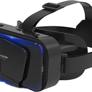 Edinber 3D-VR-Brille, Kopfmontierte VR-Virtual-Reality-Brille, VR-Brille, Virtual-Reality-Box für 3D-Filme, Videospiele, geeignet für 3,5-7,2 Zoll Smartphones, Schwarz